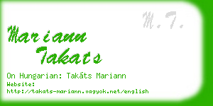 mariann takats business card